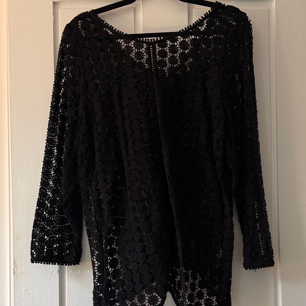 Boden Black crochet top